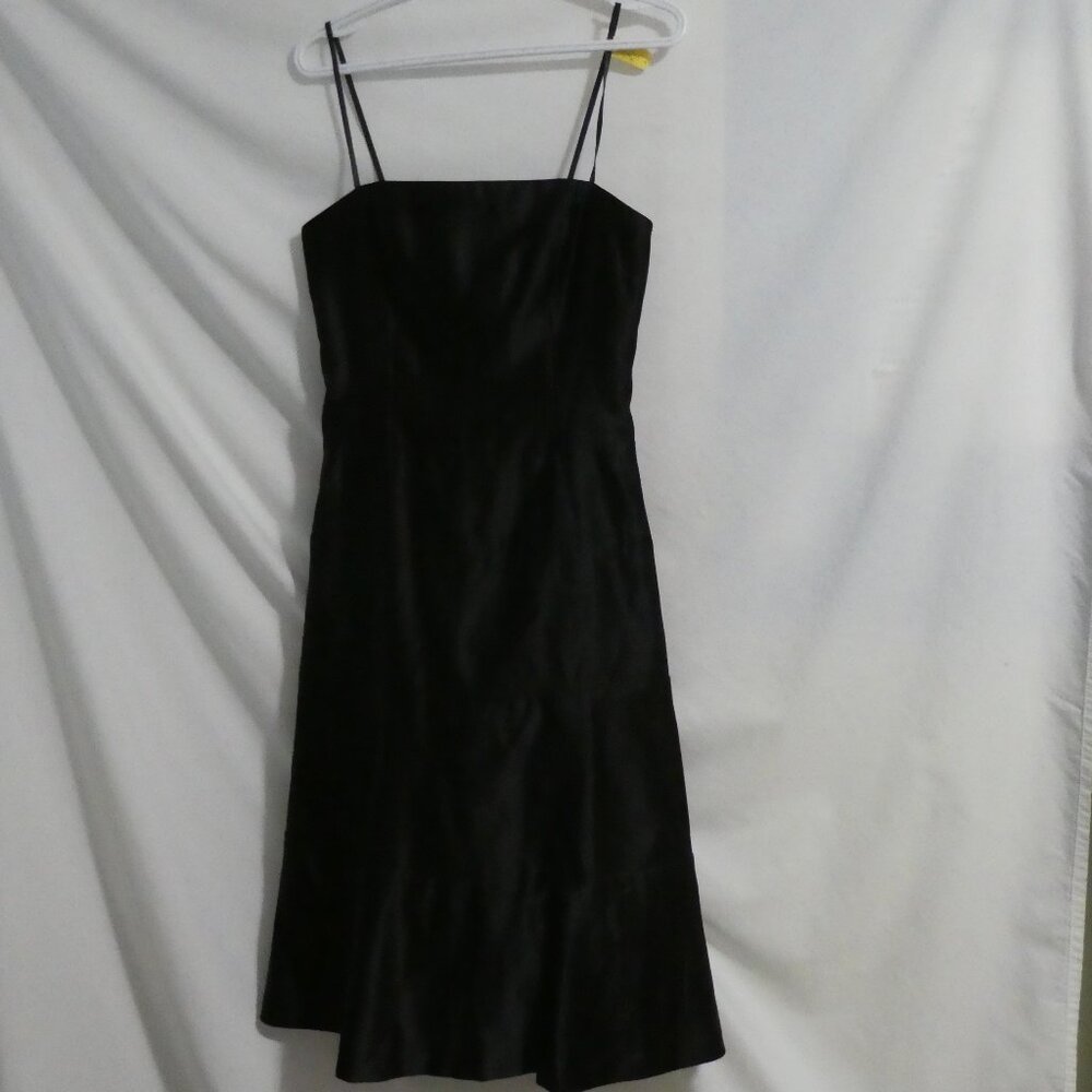 BCBG MAXAZARIA | size 6 | Black Spaghetti Strap Dress Hook & Zipper Back Closure